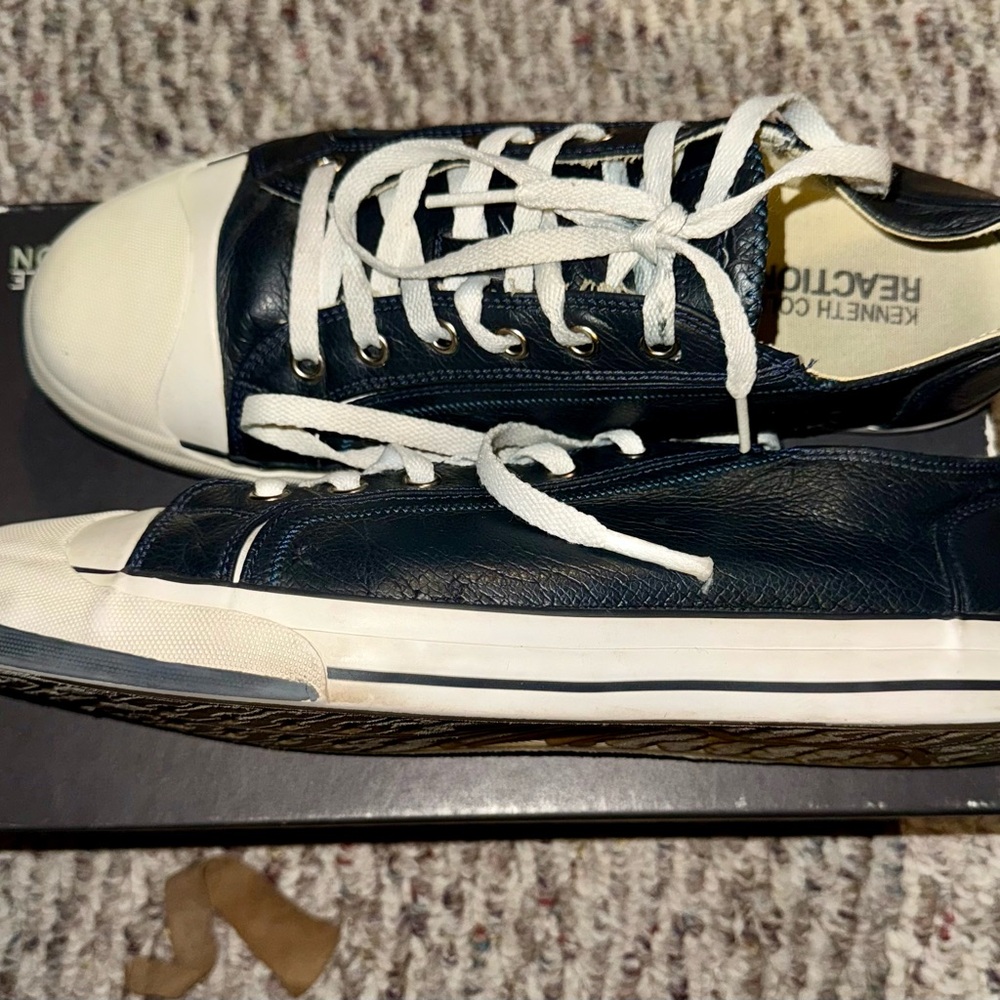 Kenneth Cole Blue and White Sneakers Classic Style
